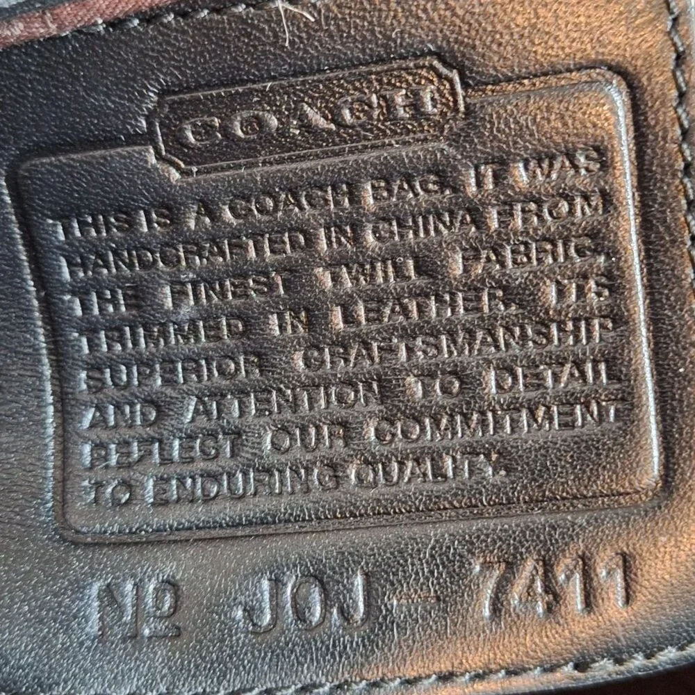 Coach VTG Mercer Y2K Black Twill & Leather Minimalist Shoulder Bag Tote